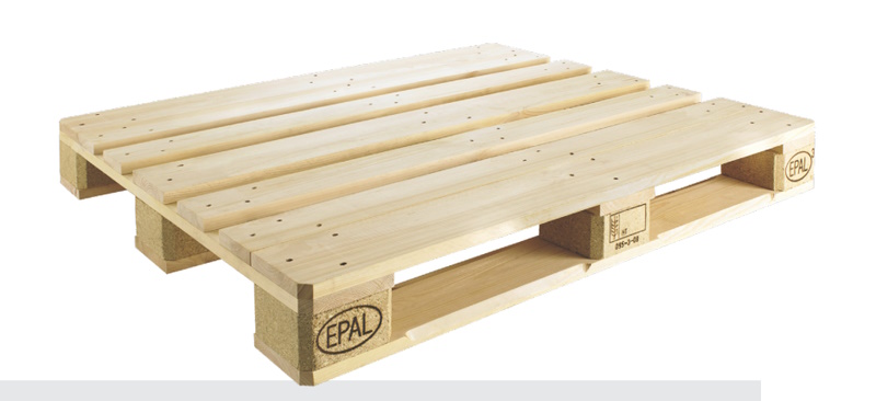 Industriepalette aus Holz von der EPAL mit den Maßen 1.000 x 1.200 mm